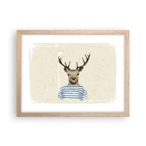 Plagát v ráme zo svetlého duba - Pretože mám rád pruhované košele! - 40x30 cm