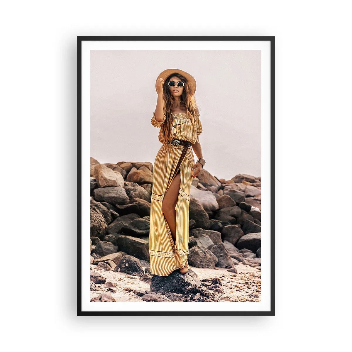 Plagát v čiernom ráme - Kúzlo kameňov - 70x100 cm