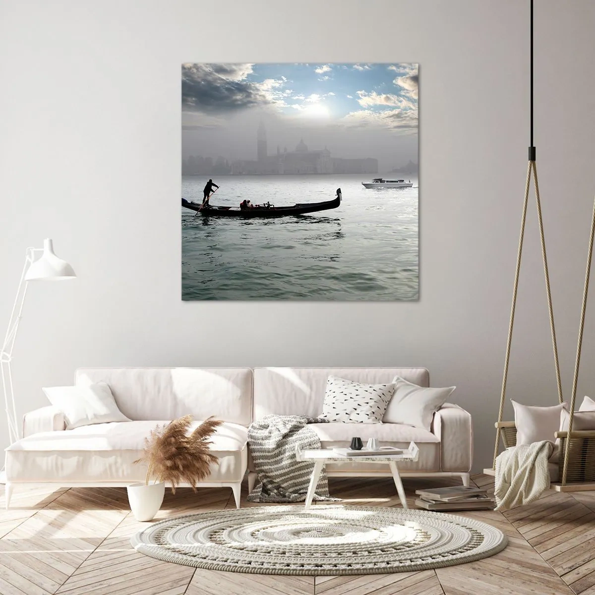Obraz na plátne - Rozprávkové mesto z vody a hmly - 60x60 cm