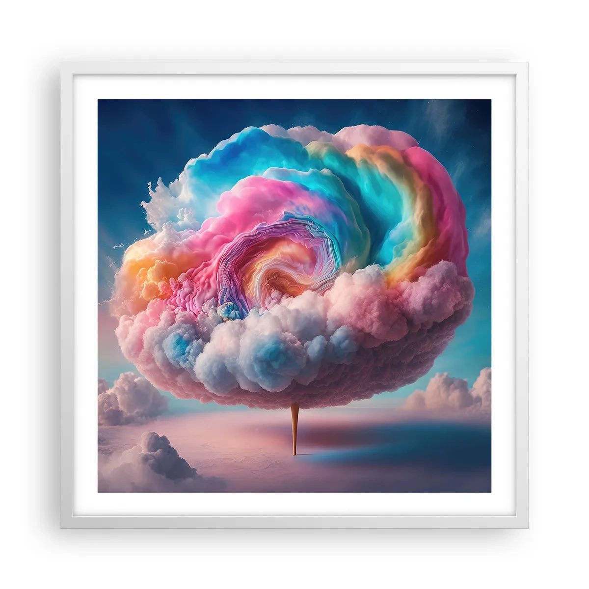 Plagát v bielom ráme - Sen o zábavnom parku - 60x60 cm