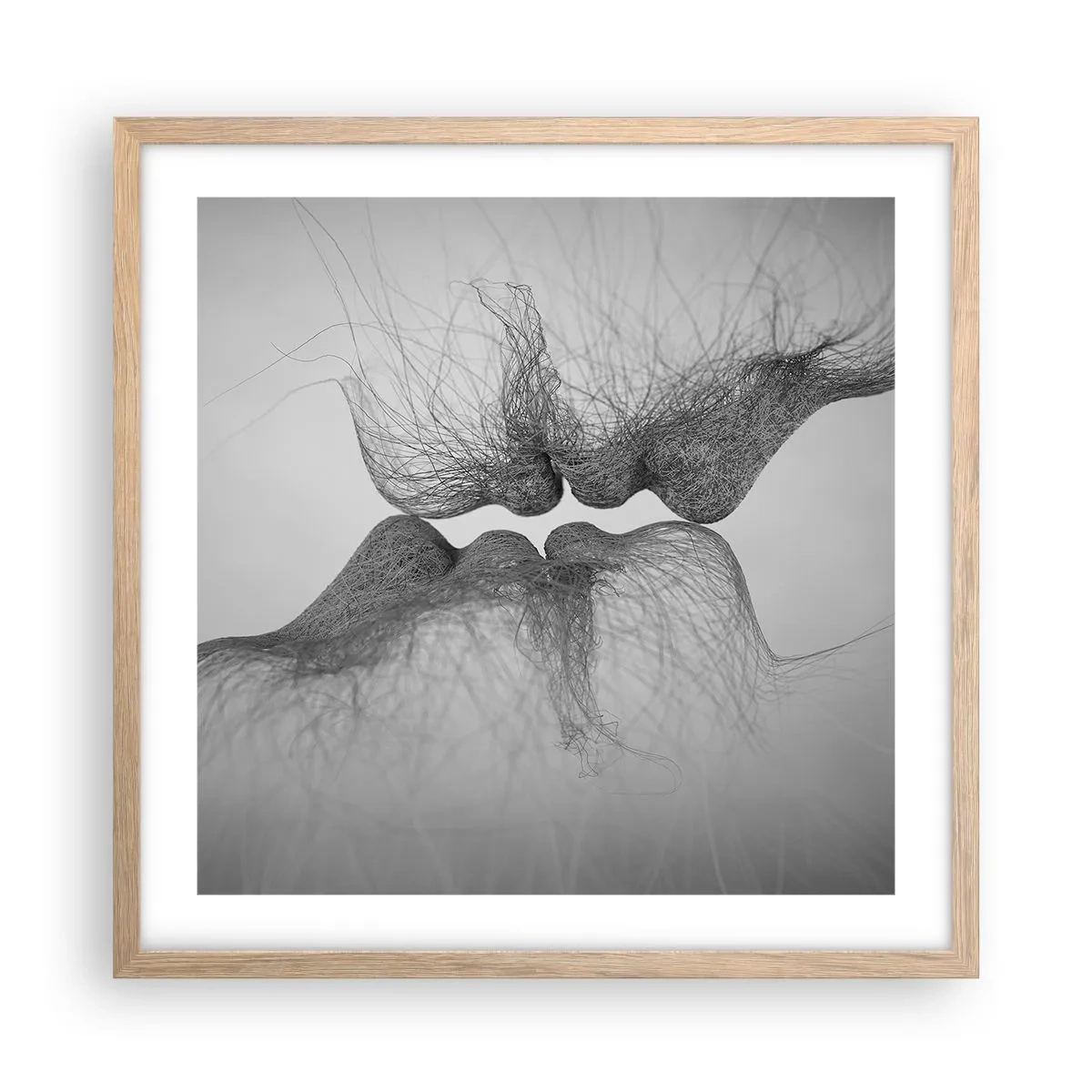 Plagát v ráme zo svetlého duba - Bozk vetra - 50x50 cm