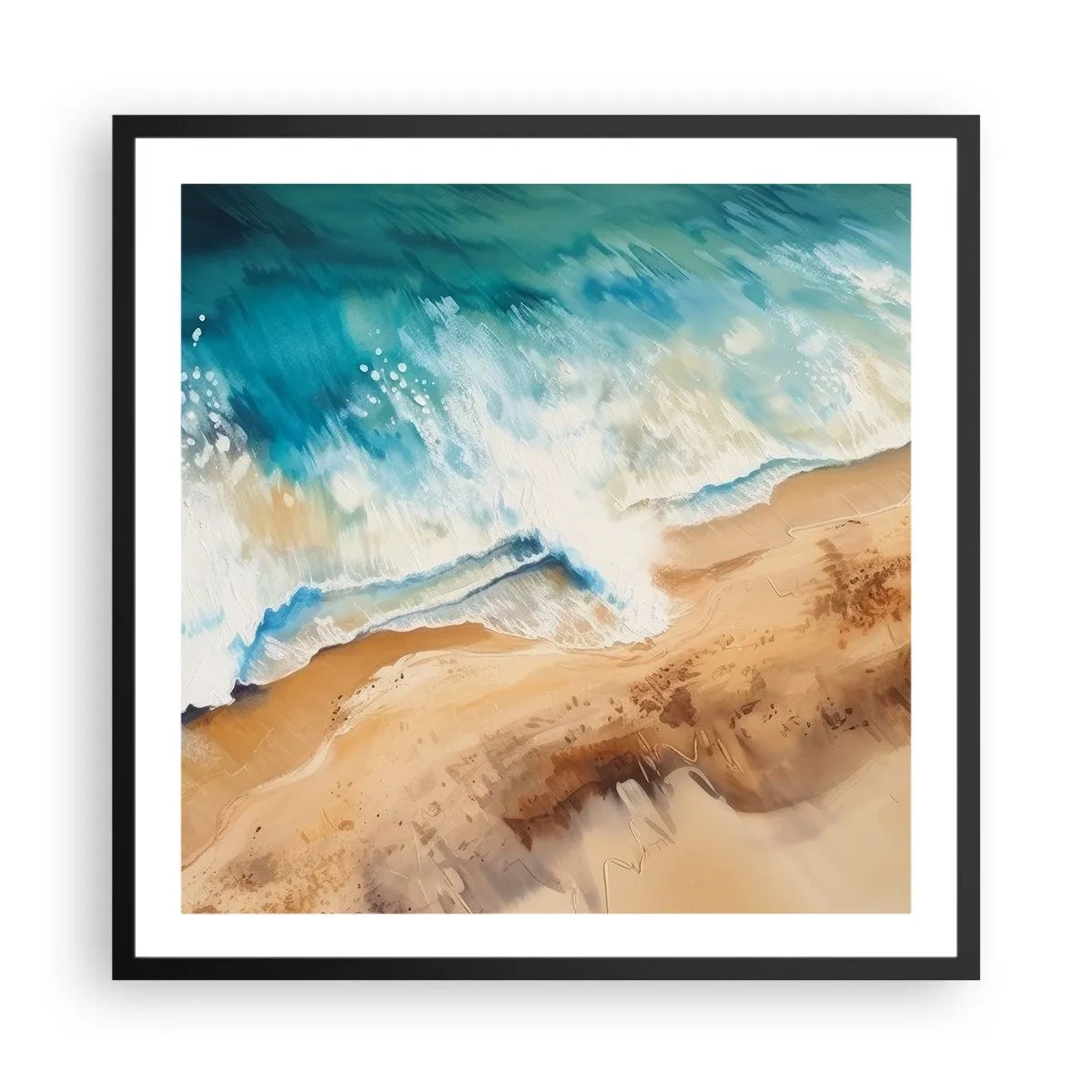 Plagát v čiernom ráme - Vlna, ktorá sa vracia - 60x60 cm