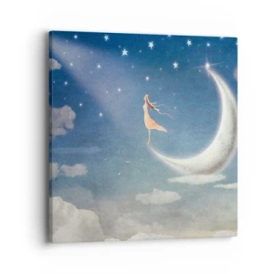 Obraz na plátne - Modrá koketa - 40x40 cm