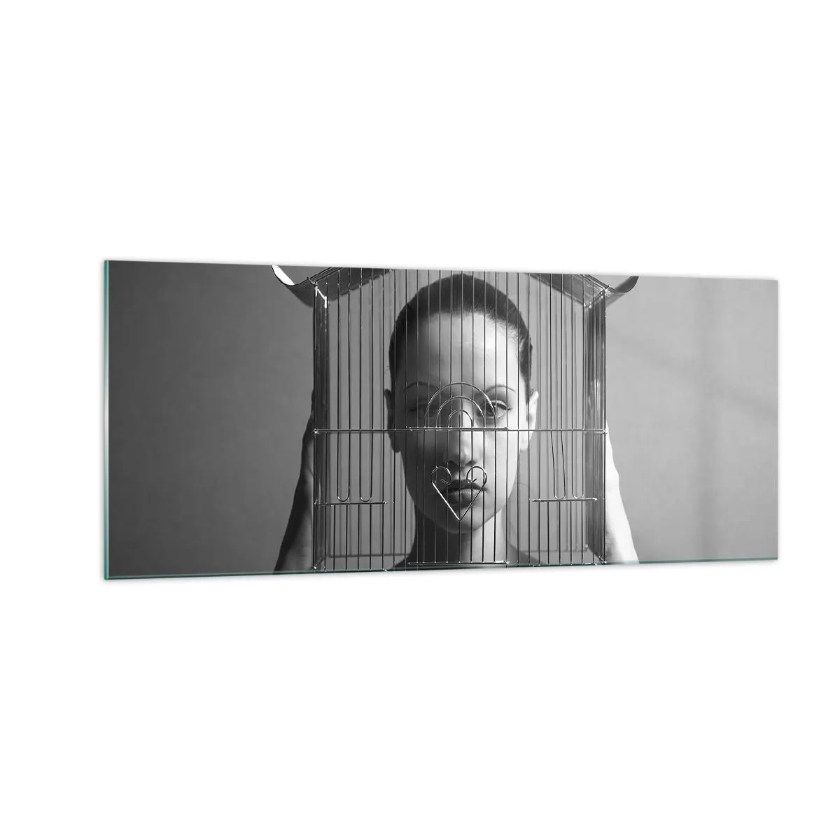 Obraz na skle - Tak trochu surrealistický portrét - 100x40 cm