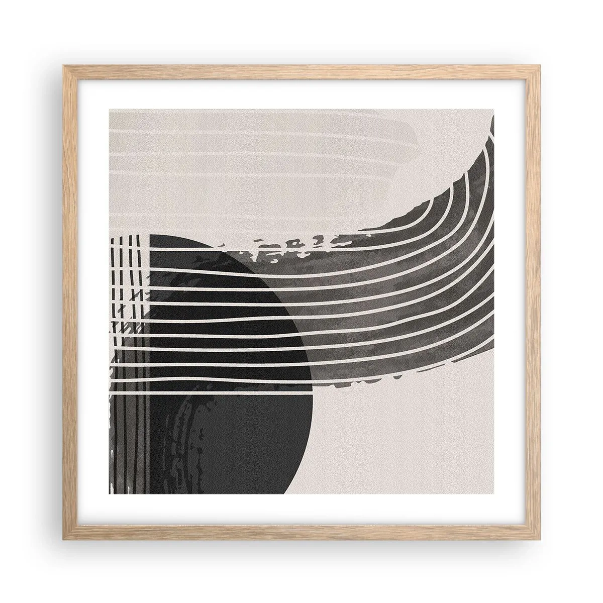 Plagát v ráme zo svetlého duba - Tam a späť - 50x50 cm