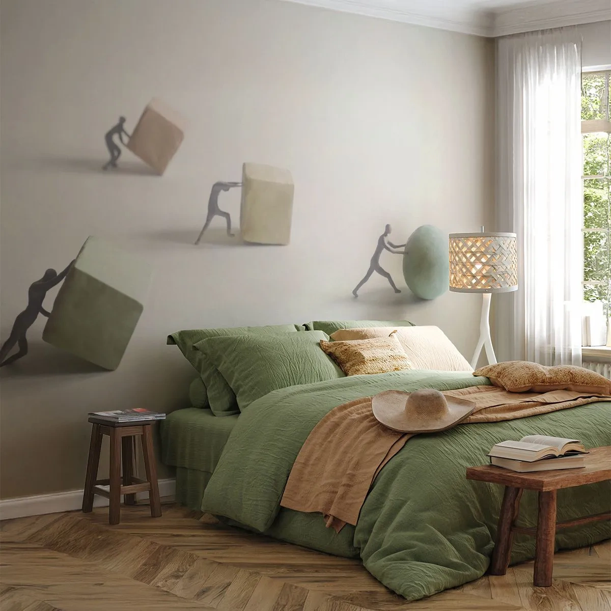 Samolepiaca Fototapeta Deluxe Sticker - Život samotný - Abstrakcia, Ľudia, Práca - 250x175 cm