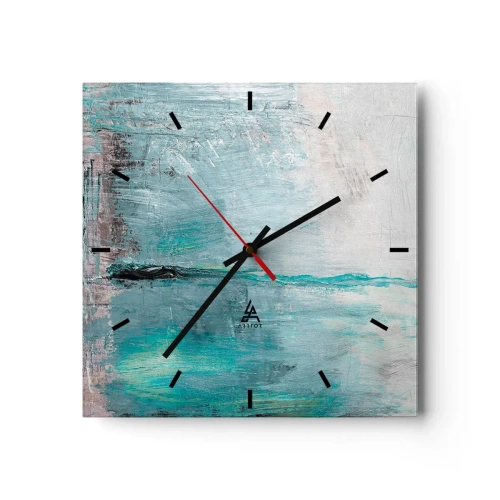 Nástenné hodiny - Horizontálne v modrej - 30x30 cm