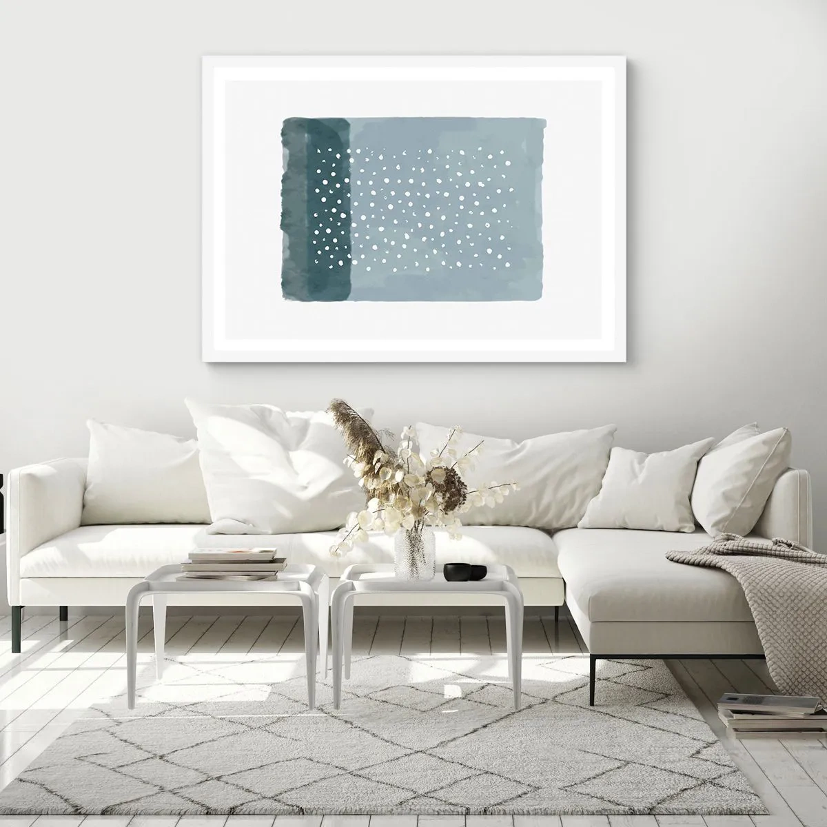 Plagát v bielom ráme - Pestované na modrej - 91x61 cm