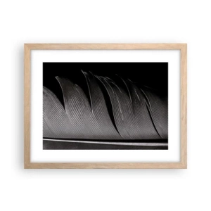 Plagát v ráme zo svetlého duba - Perie – nádherná konštrukcia - 40x30 cm