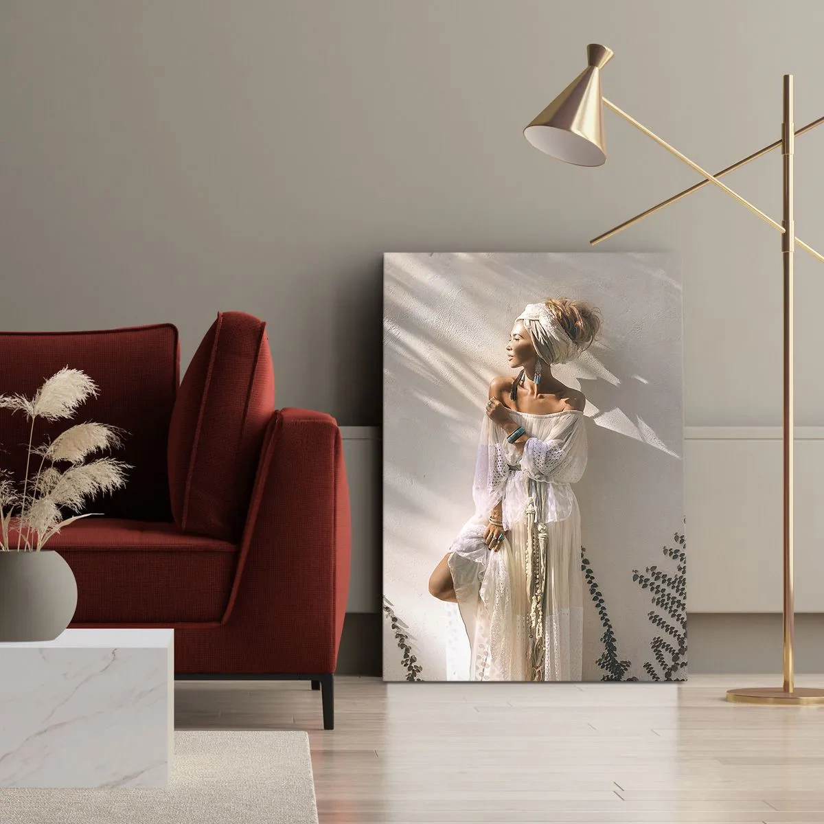 Obraz na plátne - Slnko a dievča - 45x80 cm