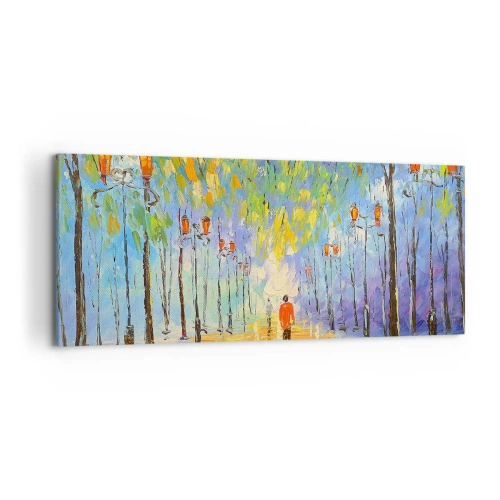 Obraz na plátne - Nočná pieseň dažďa - 120x50 cm