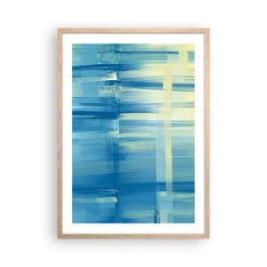 Plagát v ráme zo svetlého duba - Kompozícia v tyrkyse - 50x70 cm