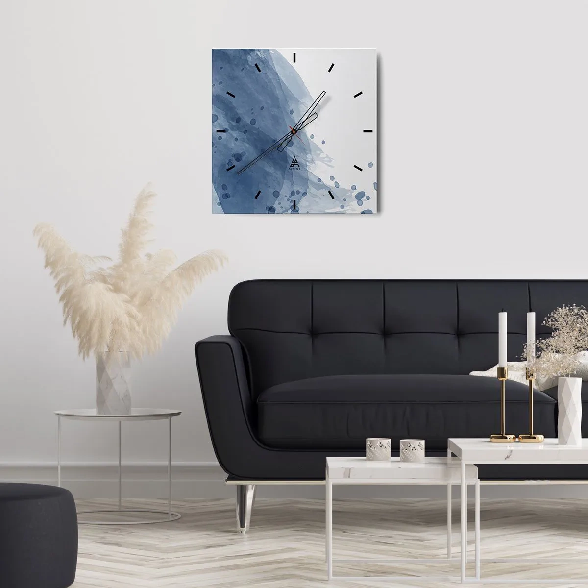 Nástenné hodiny - Modrý tyl - 40x40 cm