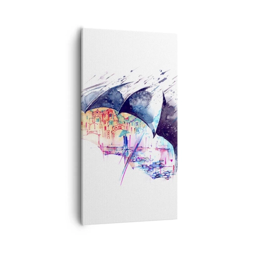 Obraz na plátne - Prechádzka v daždi - 55x100 cm