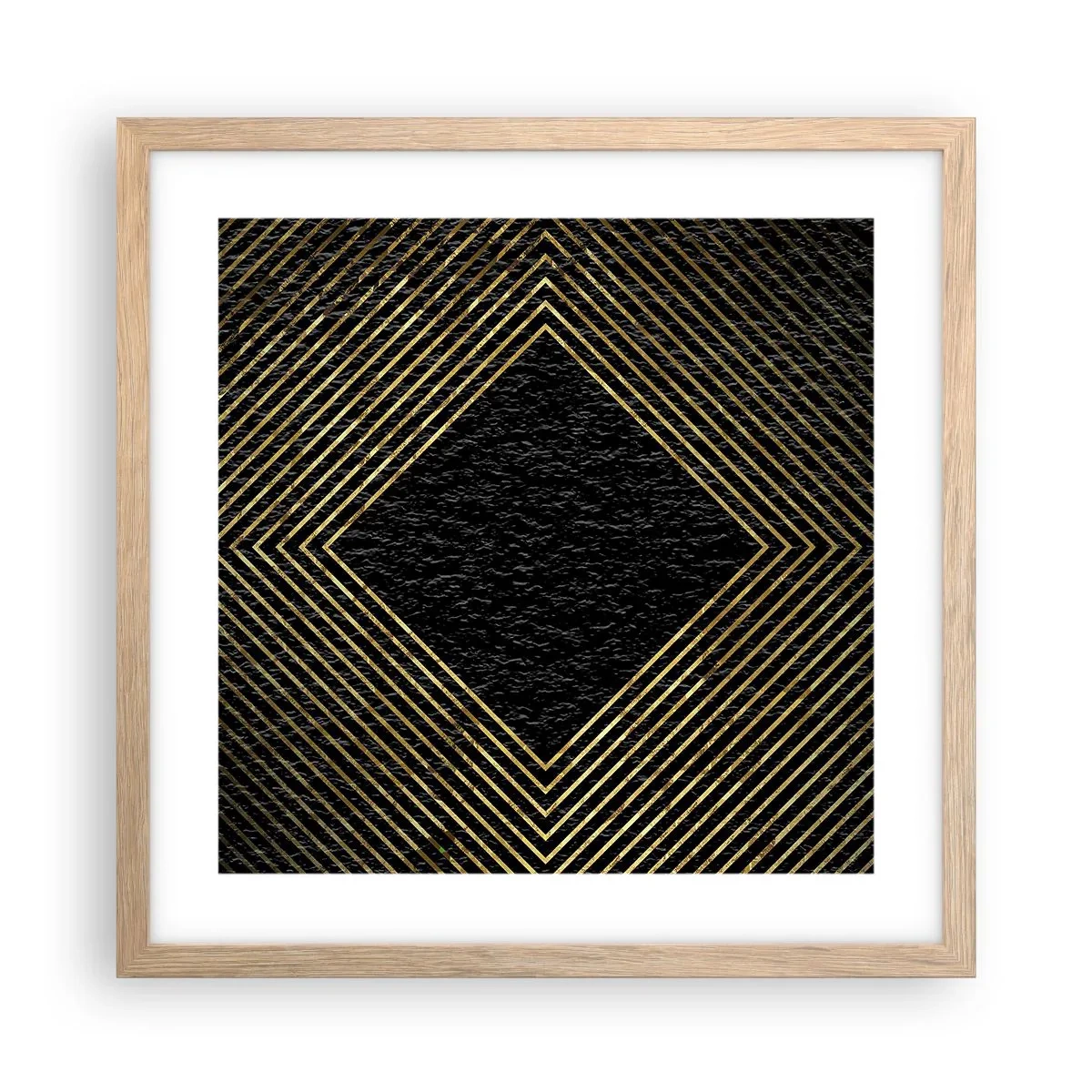 Plagát v ráme zo svetlého duba - Geometria v štýle glamour - 40x40 cm