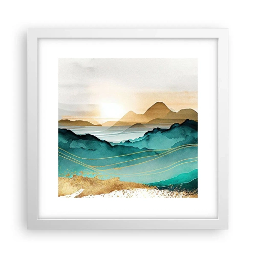 Plagát v bielom ráme - Na pokraji abstrakcie – krajina - 30x30 cm