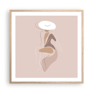 Plagát v ráme zo svetlého duba - Ako vyzerá pravá dáma? - 60x60 cm