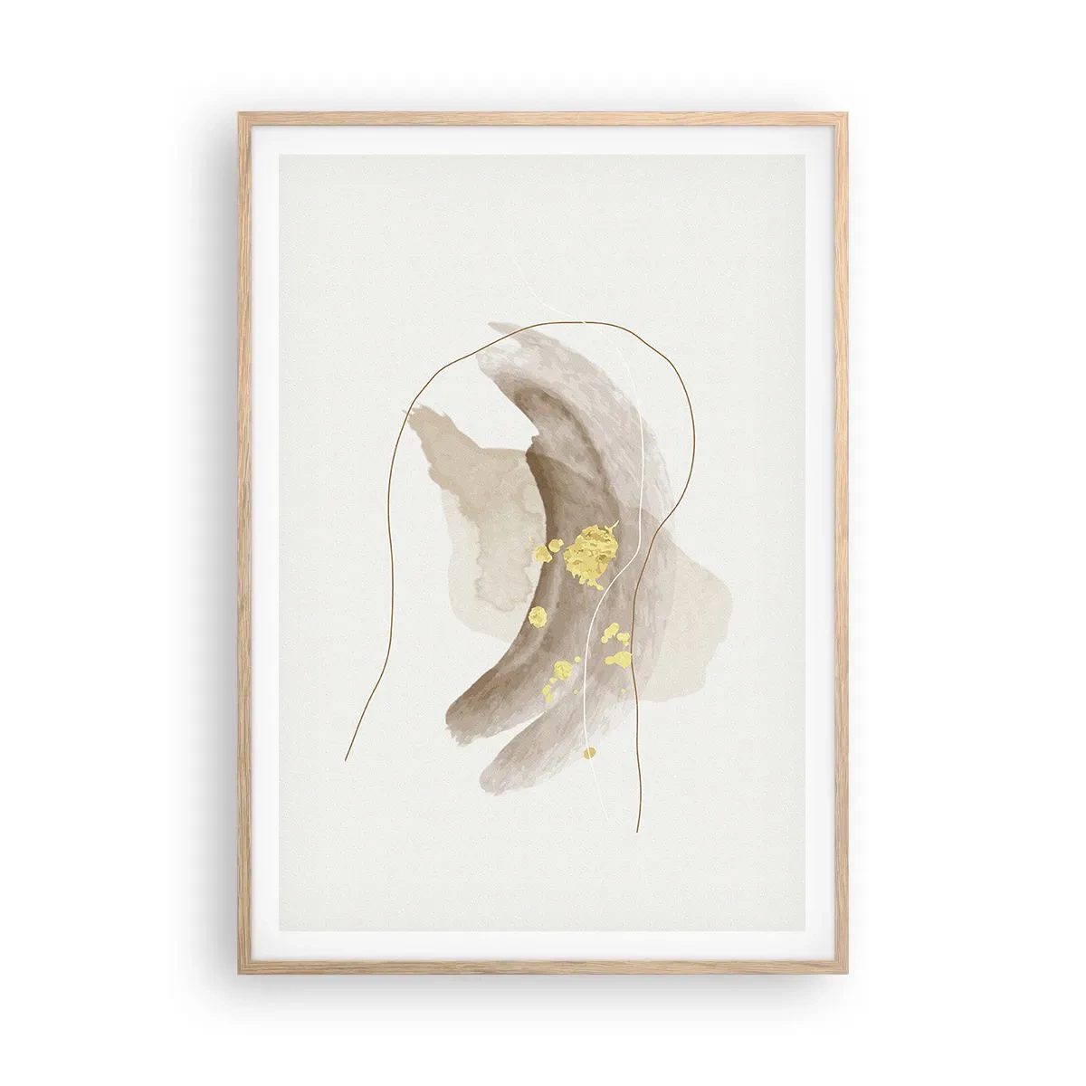 Plagát v ráme zo svetlého duba - Vesmírna bytosť - 70x100 cm