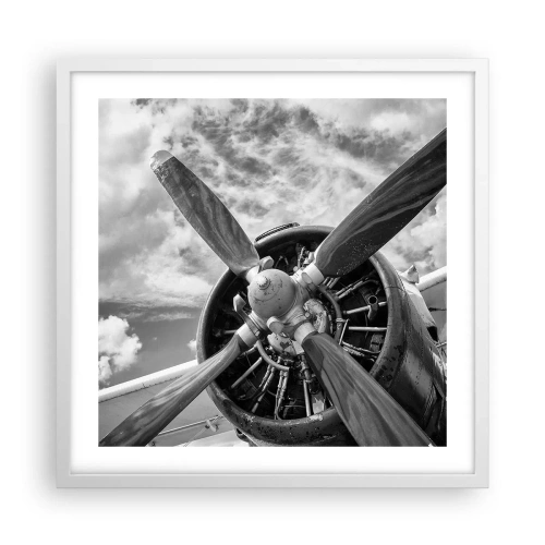 Plagát v bielom ráme - Dobyvateľ oblohy - 50x50 cm