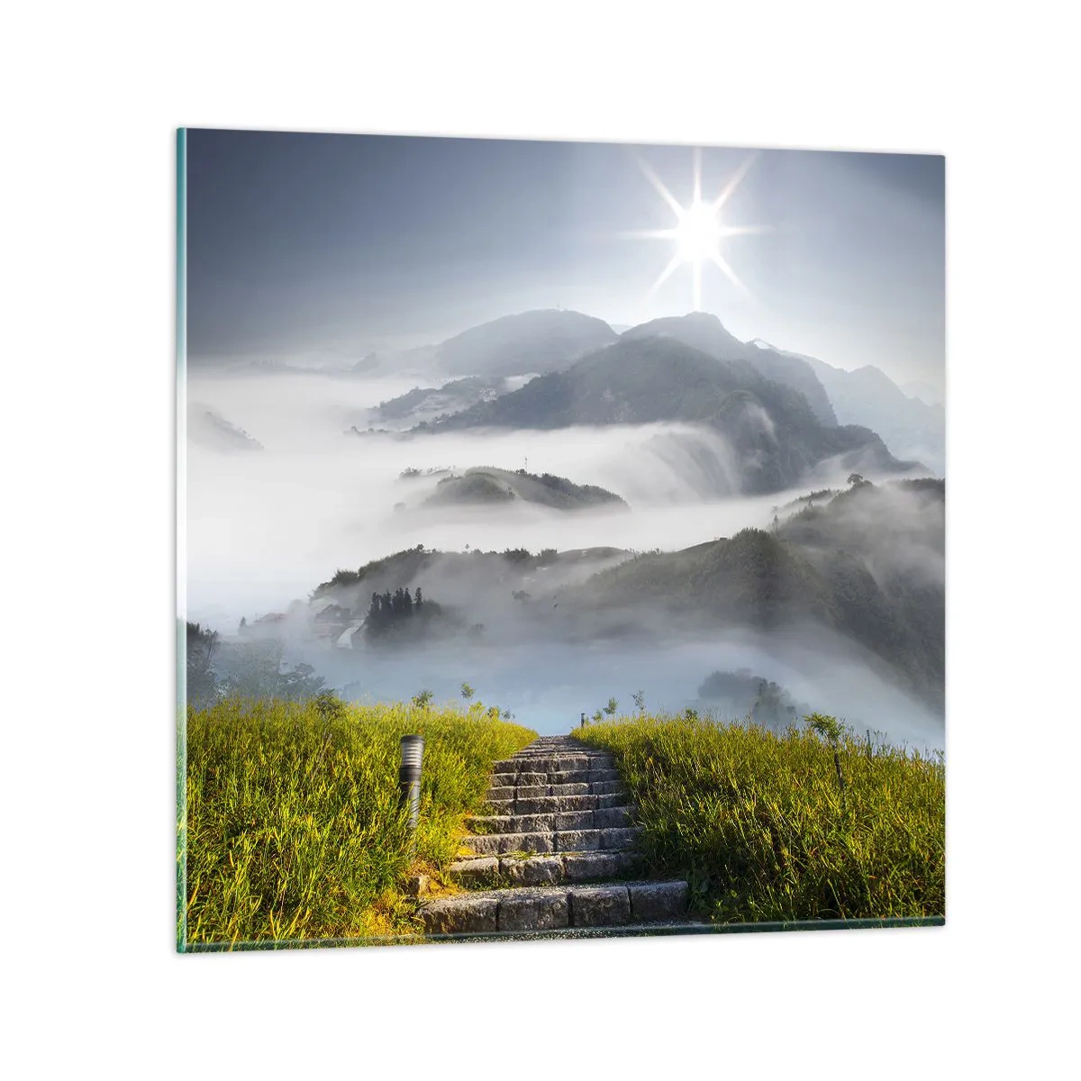 Obraz na skle - Stále hore k oblakom - 70x70 cm