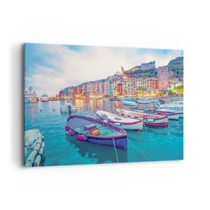 Obraz na plátne - Farebný večer v prístave - 100x70 cm