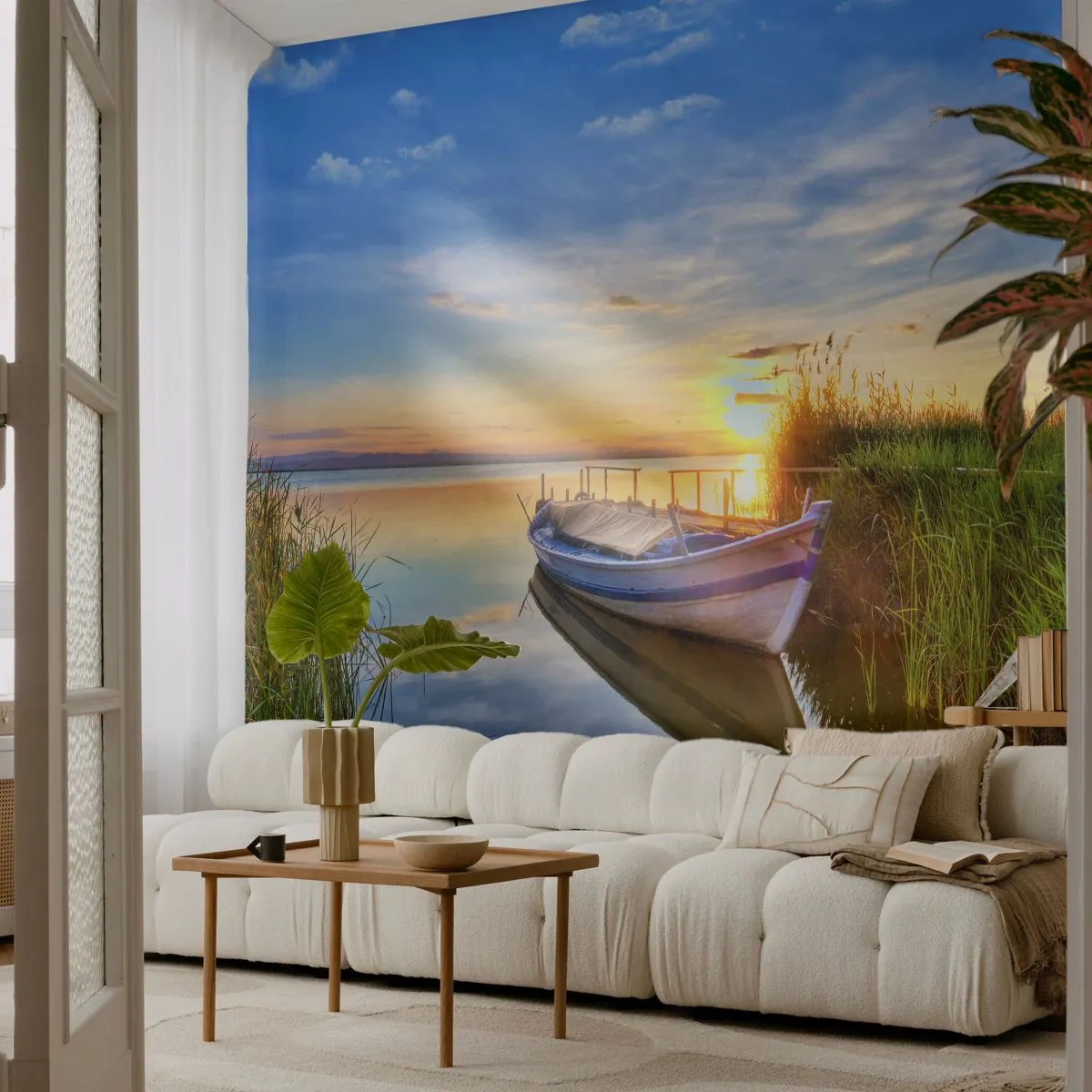 Fototapeta Premium Sand - Zátoka splnených snov - Krajina, Jazero, Łódź - 100x70 cm