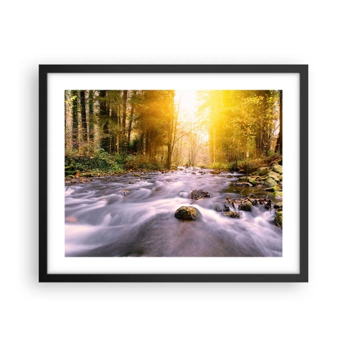 Plagát v čiernom ráme - Malachit v strieborno-zlatej podobe - 50x40 cm