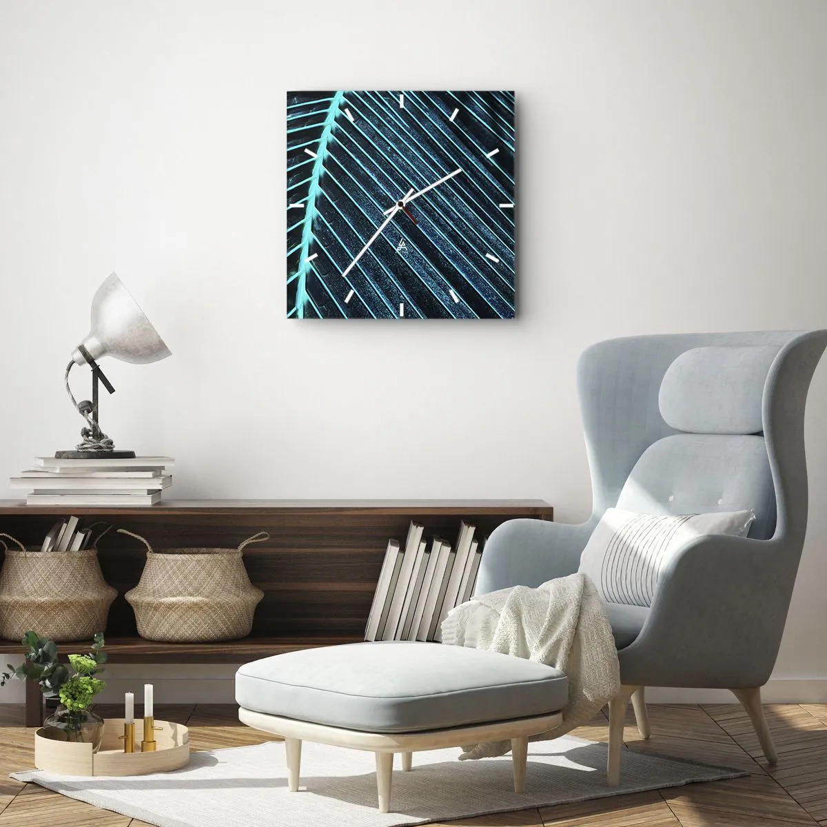 Nástenné hodiny - Textúra zelene - 30x30 cm