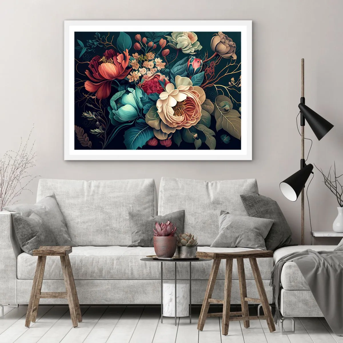 Plagát v bielom ráme - Pôvab 19. storočia - 91x61 cm