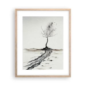 Plagát v ráme zo svetlého duba - Zimná melanchólia - 40x50 cm