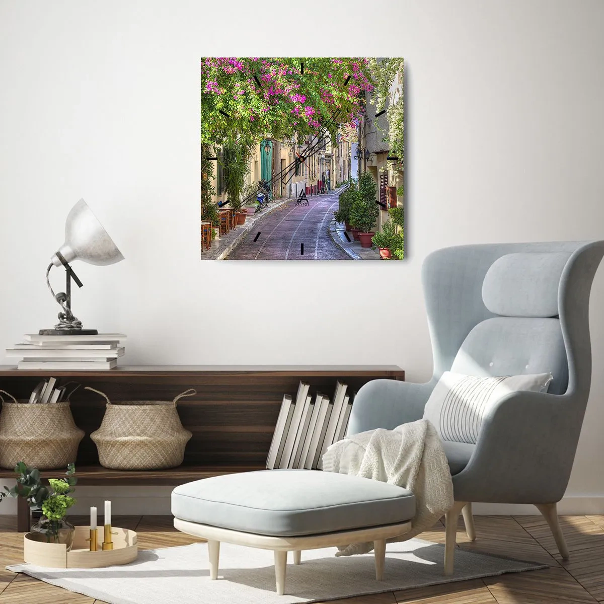 Nástenné hodiny - Kvitnúce zákutie - 40x40 cm