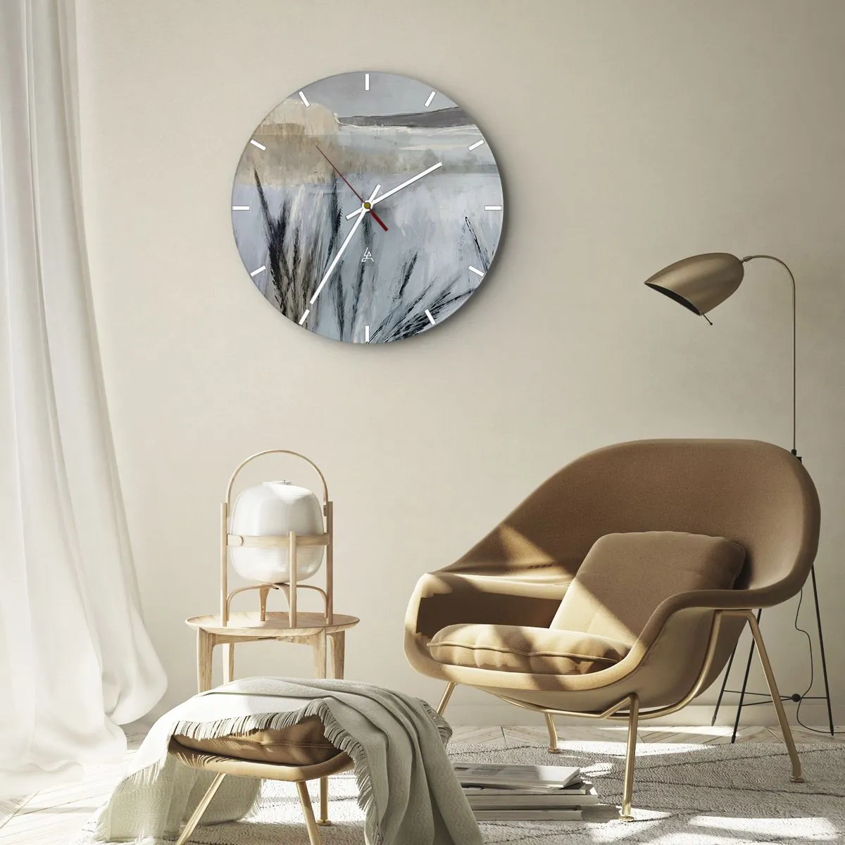 Nástenné hodiny - Zimné polia - 40x40 cm