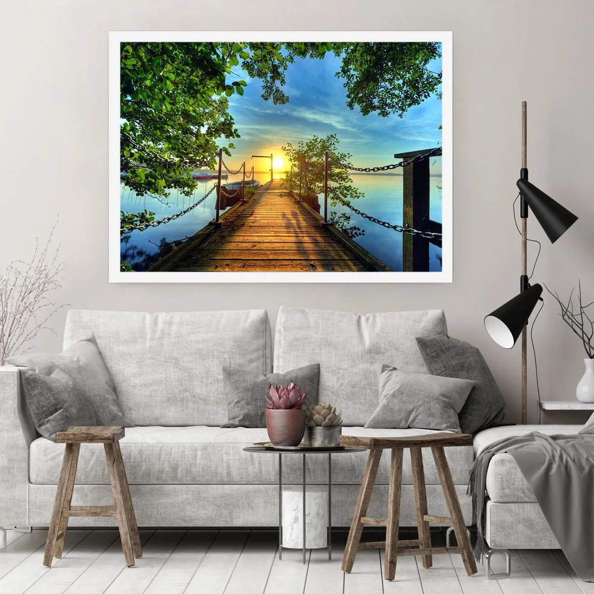 Plagát - Západ pri vode - 70x50 cm