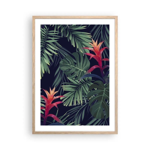 Plagát v ráme zo svetlého duba - Vzplanúť v zelenom - 50x70 cm