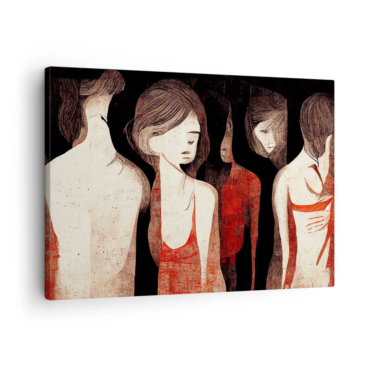 Obraz na plátne - Umelecké postavy v abstraktnej kompozícii - 70x50cm - Madony z temnoty - Moderná nástenná dekorácia do obývacej izby a spálne ARTTOR