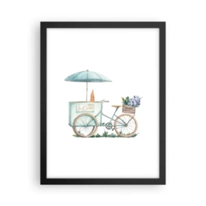 Plagát v čiernom ráme - Sladká spomienka na leto - 30x40 cm