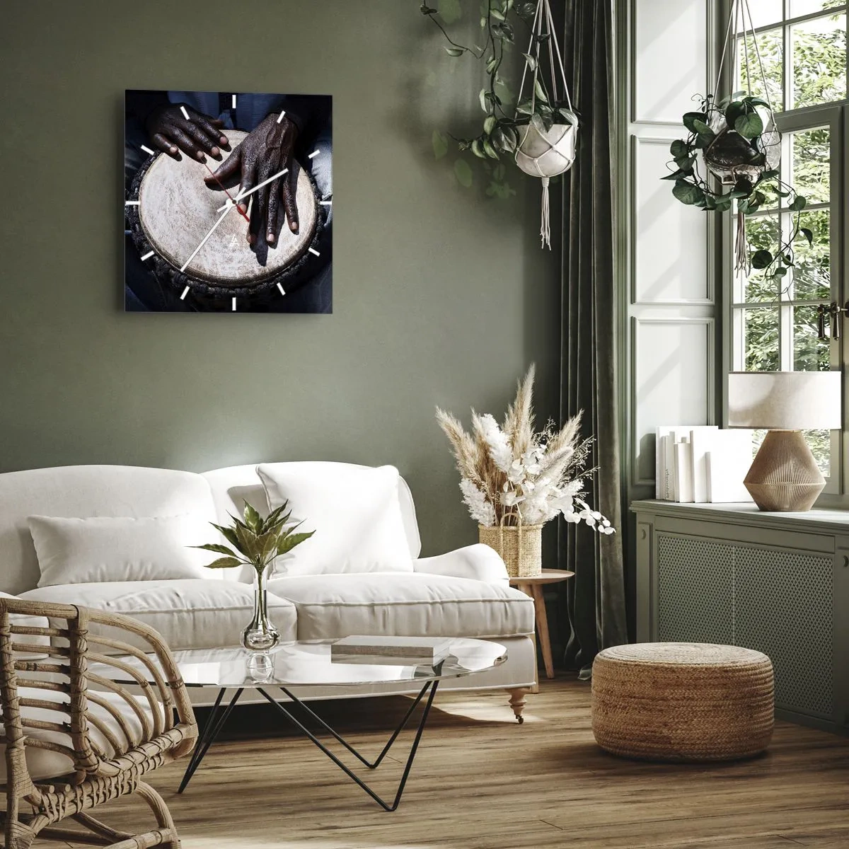 Nástenné hodiny - Žite vo svojom rytme - 40x40 cm