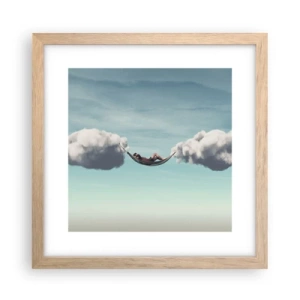 Plagát v ráme zo svetlého duba - Blaženosť okamihu - 30x30 cm