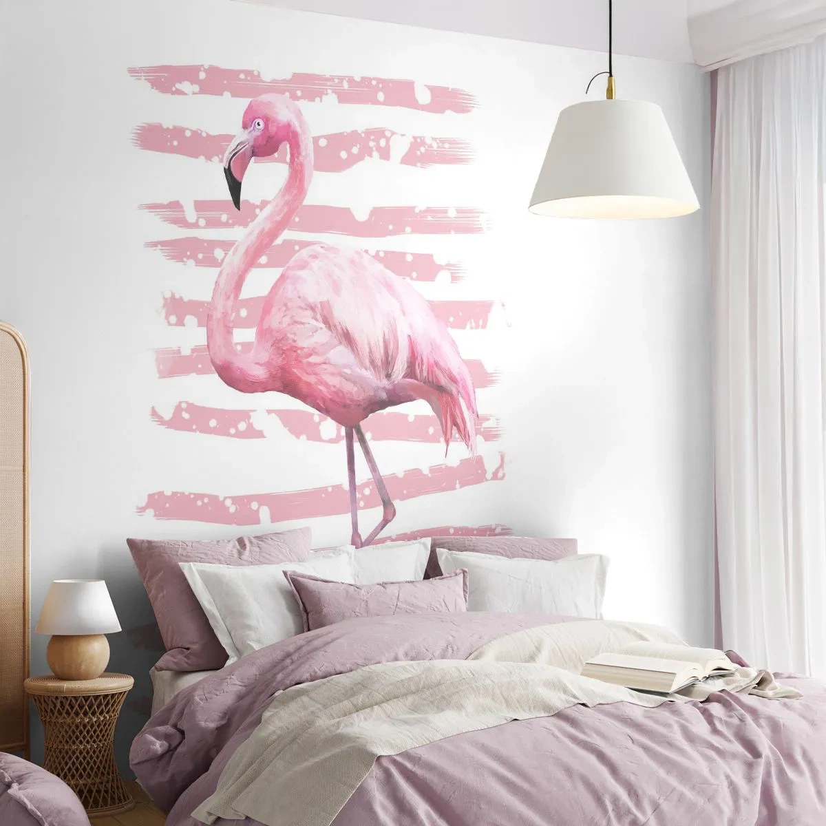 Fototapeta Premium Sand - Dôstojne, aj keď v ružovej - Flamingo, Vták, Kus - 100x70 cm