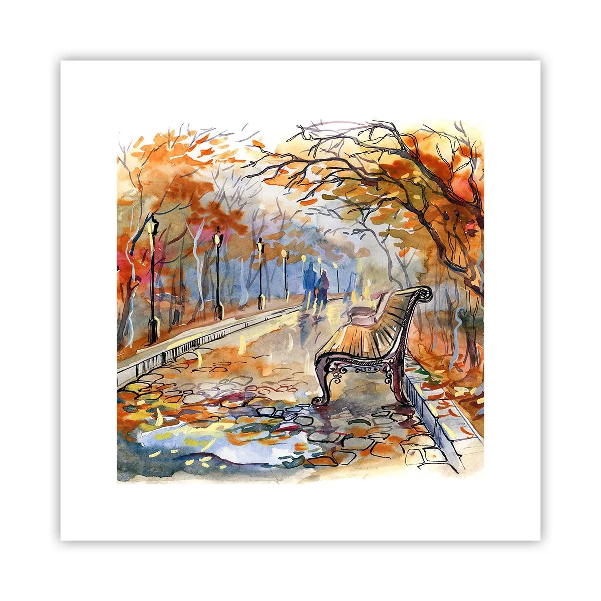 Plagát - Spoločne putovať jeseňou - 30x30 cm