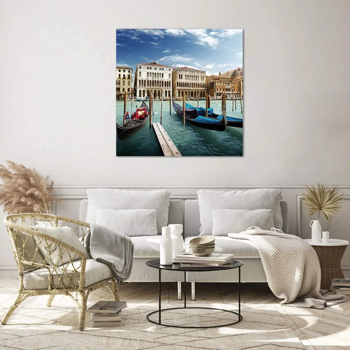 Obraz na skle - Paláce v modrej - 40x40 cm