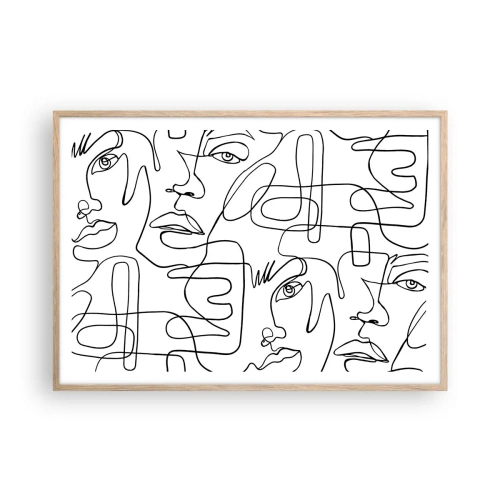 Plagát v ráme zo svetlého duba - V spletených emóciách - 100x70 cm