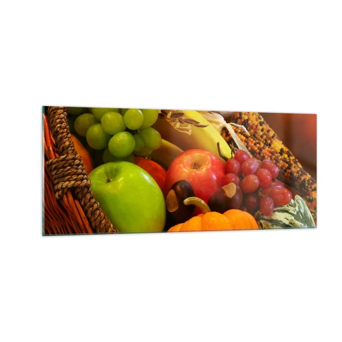 Obraz na skle - Košík úrody - 100x40 cm