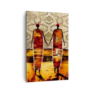 Obraz na plátne - Etnická kompozícia vo farbách Afriky - 80x120 cm