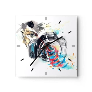 Nástenné hodiny - Okom objektívu - 40x40 cm