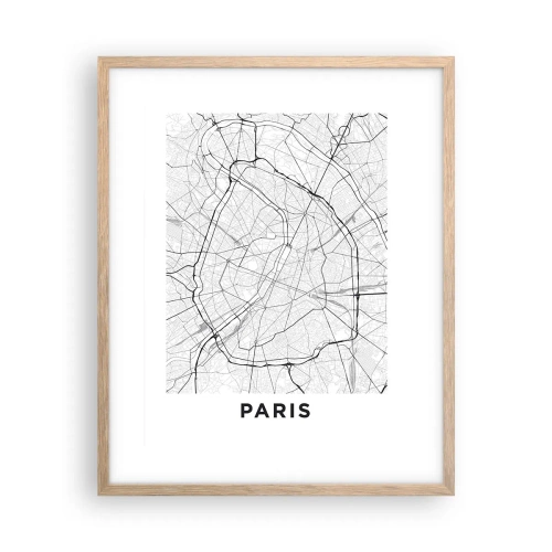 Plagát v ráme zo svetlého duba - Kvet Paríža - 40x50 cm