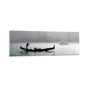 Obraz na skle - Rozprávkové mesto z vody a hmly - 160x50 cm