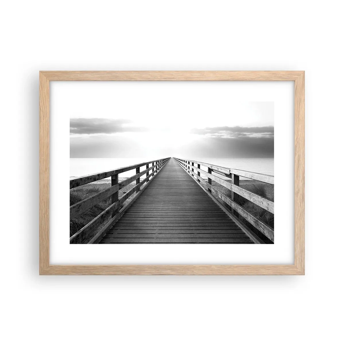 Plagát v ráme zo svetlého duba - Do diaľky… - 40x30 cm