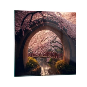 Obraz na skle - Japonská jar - 60x60 cm