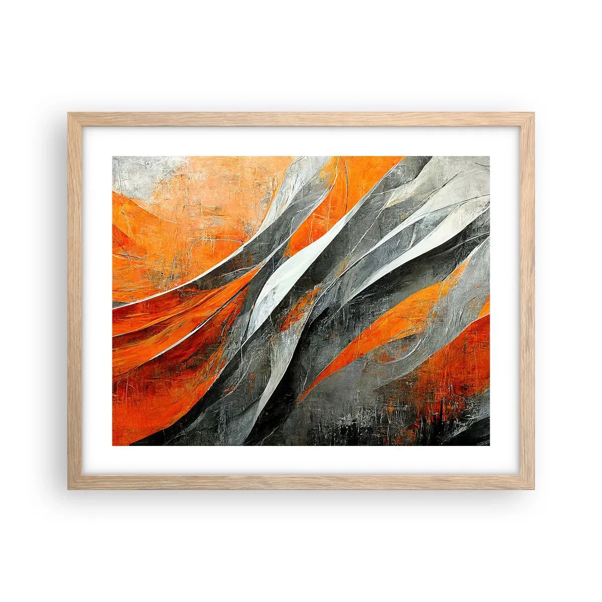 Plagát v ráme zo svetlého duba - Žiar a chlad - 50x40 cm